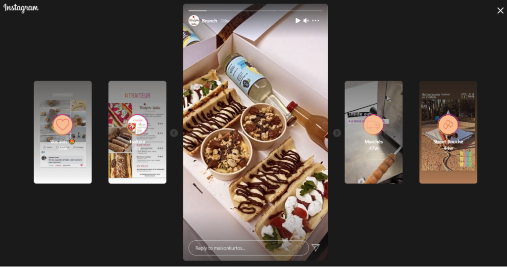 Brunch menu in highlights