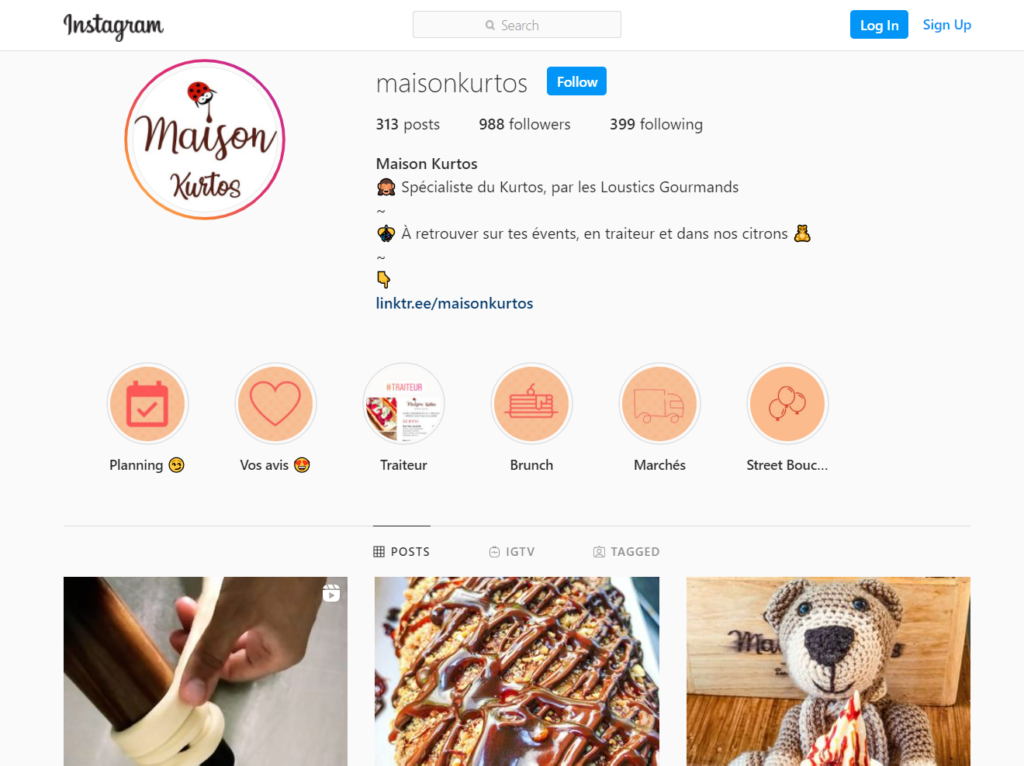 Maison Kurtis's Instagram Page