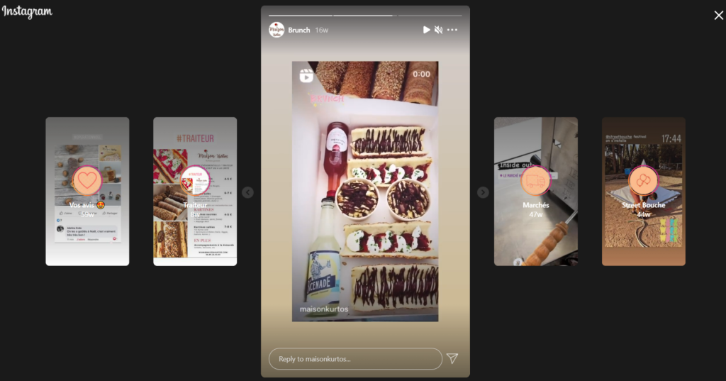 Brunch menu in highlights