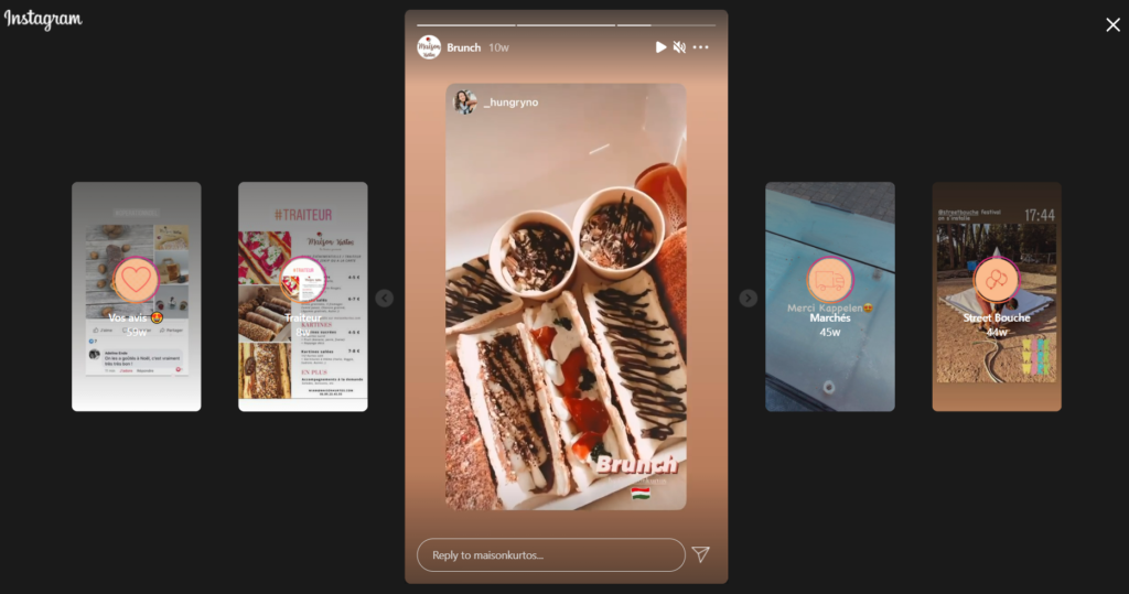 Brunch menu in highlights